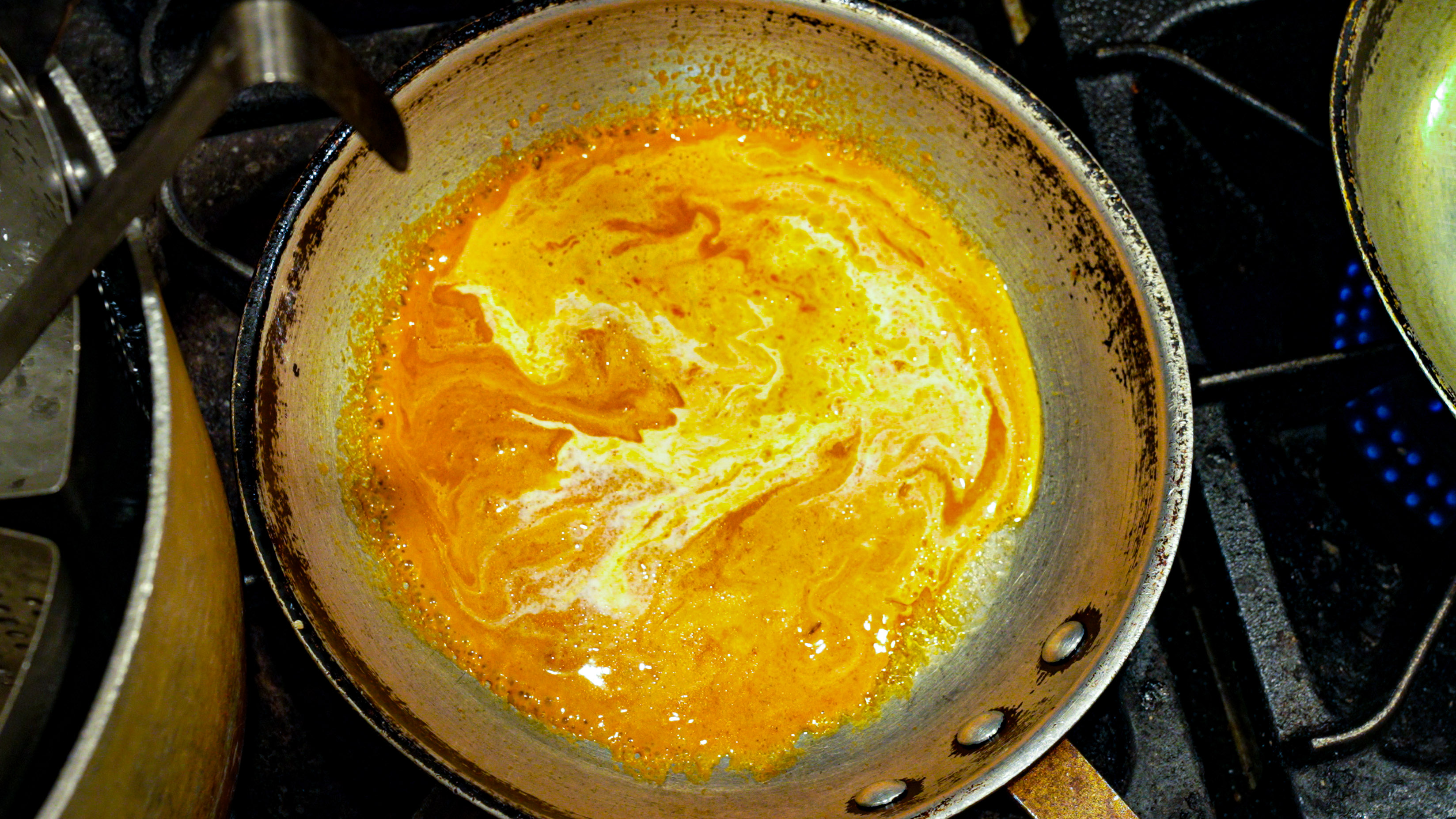 Sauce being finished in the Bar Torino kitchen